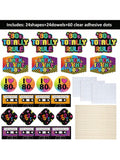24PCS 80s Retro Centerpiece Sticks Birthday Table Toppers Photo Booth Decor