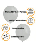 110-Pack 12 Inch Latex Balloons with Ribbons for Birthdays Weddings and Parties