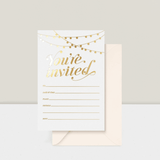25-Pack Gold Foil Party Invitations 4x6 with Envelopes for Weddings and Birthdays