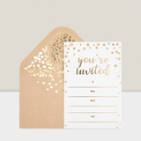 50-Pack Elegant Invitation Cards 4x6 Gold Foil Design with Envelopes
