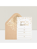 50-Pack Elegant Invitation Cards 4x6 Gold Foil Design with Envelopes
