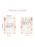 20-Pack Lets Party Birthday Invitations with Flower Design and Envelopes 6x4