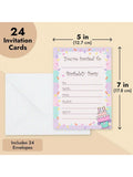 24-Pack Confetti Birthday Invitations 5x7 with Envelopes for Party Celebrations