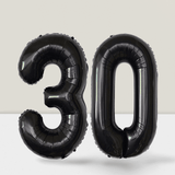30 Inch Black Number 30 Foil Balloon for 30th Birthday Anniversary Party