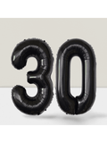 30 Inch Black Number 30 Foil Balloon for 30th Birthday Anniversary Party
