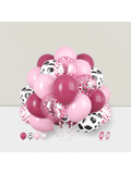 30PCS Pink Cow 12 Inch Latex Balloons Hot Light Confetti Cow Print Party Decor