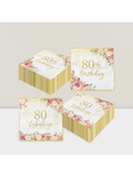 40pcs Rose Gold 80th Birthday Disposable Napkins Happy 80th Party Decor