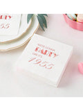 50-Piece Rose Gold 70th Birthday Napkins 3-Ply for Cake Dessert and Drinks
