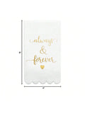 100pcs White Gold Scalloped 3-Ply Napkins for Weddings and Showers