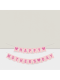Pink Rose Red Mother's Day Banner with Hearts for Holiday Decor