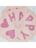 Pink Rose Red Mother's Day Banner with Hearts for Holiday Decor