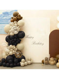 White Sand Black Arch Kit 151pcs With Bobo Balloon For Elegant Party Decor