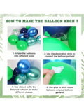 124pcs Blue Green Balloon Arch Kit Metallic Balloons With Confetti For Decor
