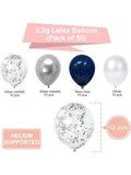 Navy Silver Balloon Set 50pcs Chrome And Pearl For Graduation Party Decor