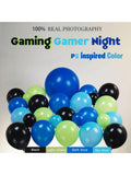 137pcs Gaming Balloon Arch Kit Blue Green Balloons With Stars And Controllers