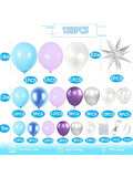 Frozen Balloon Garland Kit Blue Purple White For 3rd Or 4th Birthday