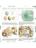 Neutral Green Arch Kit 122pcs Sand Apricot Olive Balloons For Wedding Or Birthday