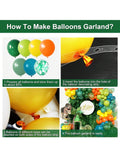 Jungle Balloon Arch Kit Sage Yellow Orange Balloons For Dino Party Theme