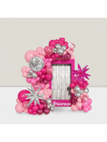 Pink Silver Princess Arch Kit 140pcs Confetti Balloons For Shower Or Bachelorette