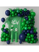 124pcs Blue Green Balloon Arch Kit Metallic Balloons With Confetti For Decor