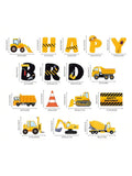 Construction Birthday Banner Dump Truck Garland for Vehicle Theme Parties