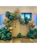 143pcs Green Balloon Arch Kit Sage Emerald Teal Garland For Shower Or Party