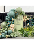 143pcs Green Balloon Arch Kit Sage Emerald Teal Garland For Shower Or Party