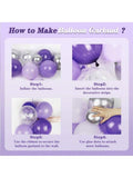 147pcs Purple Balloon Arch Kit Lavender Silver Confetti Balloons For Party