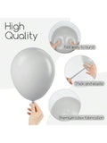 120pcs Gray Balloon Arch Kit Mixed Sizes For Wedding Shower Or Birthday