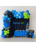 137pcs Gaming Balloon Arch Kit Blue Green Balloons With Stars And Controllers