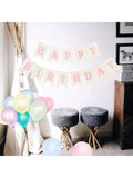 Pink Rustic Happy Birthday Banner Hanging Sign for Party Backdrop Decor