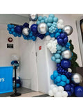Metallic Blue Silver Confetti Balloons For Shower Wedding Birthday Or Graduation