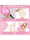 144pcs Pink Balloon Arch Kit Light Pink Gold And White Garland For Party
