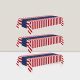 3-Pack Patriotic Disposable Tablecloths 54x108 for 4th of July & Parties