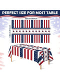 2 Pack Red White and Blue Disposable Tablecloths for 4th of July & Memorial Day