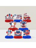 8PCS 4th of July Honeycomb Centerpieces Red White Blue Patriotic Decor