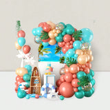 Aqua Blue & Coral Balloon Garland Kit Tropical Summer Party Decor
