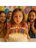 24-Pcs Colorful Birthday Cake Candles With Holders Included