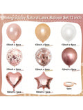 Pearl Rose Gold Confetti & Heart Balloons For Anniversary Or Bridal Shower Party