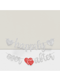 10 Ft Silver Happily Ever After Glitter Banner for Bridal and Wedding Shower Decor