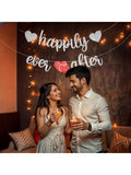 10 Ft Silver Happily Ever After Glitter Banner for Bridal and Wedding Shower Decor