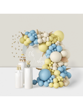 155PCS Blue, Yellow & White Balloon Garland Kit 18", 12", 10", 5" For Party Decorations