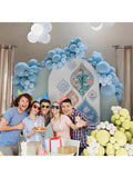 155PCS Blue, Yellow & White Balloon Garland Kit 18", 12", 10", 5" For Party Decorations