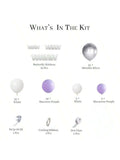140pcs Purple Balloon Arch Kit Lavender White Silver Butterfly Party Decor