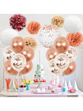 4-Pack Rose Gold Confetti Balloon Centerpiece Stand Kit for Parties