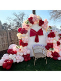 147pcs Cherry Balloon Garland Kit Red Pink Cream White with Bow