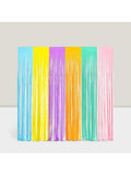 2 Pack 3.2x8.2 Ft Pastel Foil Fringe Curtains Backdrop for Birthday and Parties
