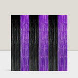 3-Pack Purple Black Foil Fringe Curtains for Graduation & Party Backdrops