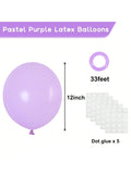 120 Pc 12 Inch Pastel Purple Matte Balloons for Birthday Wedding and Party Garland