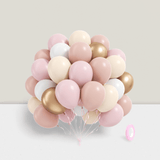 60pcs Dusty Pink & Pastel Balloons (12") – Gold, White For Bridal, Birthday Decor